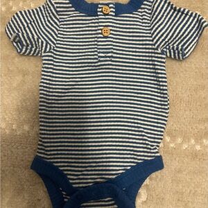 Cat & Jack Blue Bodysuit with Striped Pattern and Round Neckline